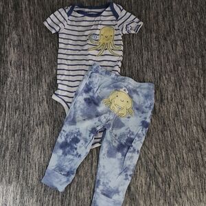 Carter's Blue and White Striped Baby Bodysuit